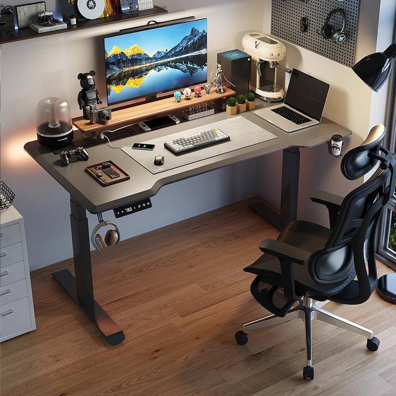 电升降桌腿家996电脑桌办书桌智能双动电机三节腿静电喷公粉工用