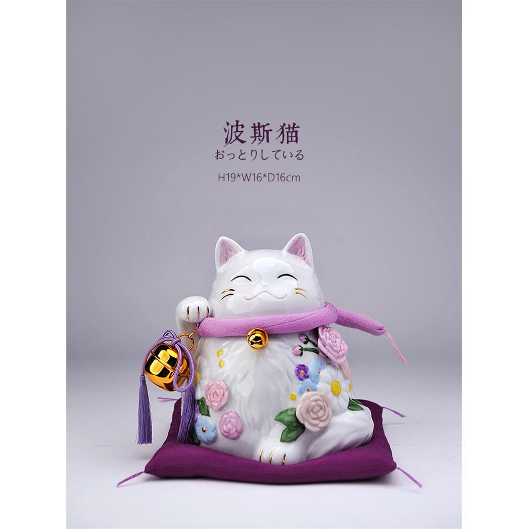 紫藤招财猫摆件开业礼物前台客厅入户玄关装饰高级感小众乔迁新居