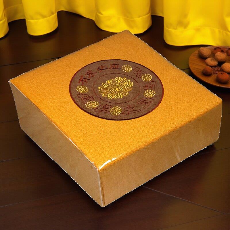 莲花拜椅家用莲花拜垫磕头跪拜垫佛垫佛堂寺庙实木方形加厚拜佛凳