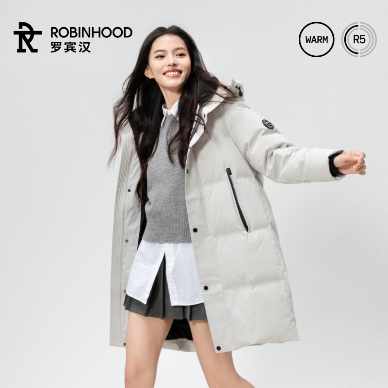 罗宾汉三防长款羽绒服男女同款