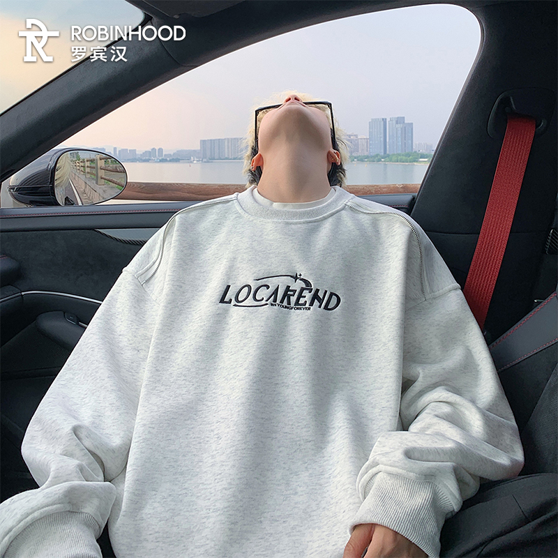 罗宾汉港风休闲卫衣时尚宽松印花