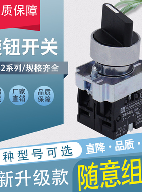 银点 两档旋转按钮开关 ZB2-BD21C短柄旋转按钮 1常开BE101C 22mm