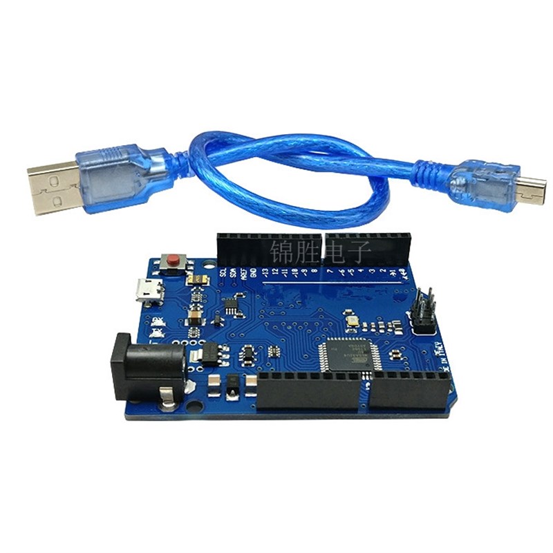Leonardo R3开发板 ATMEGA32U4, 官方版本带数据线 蓝板