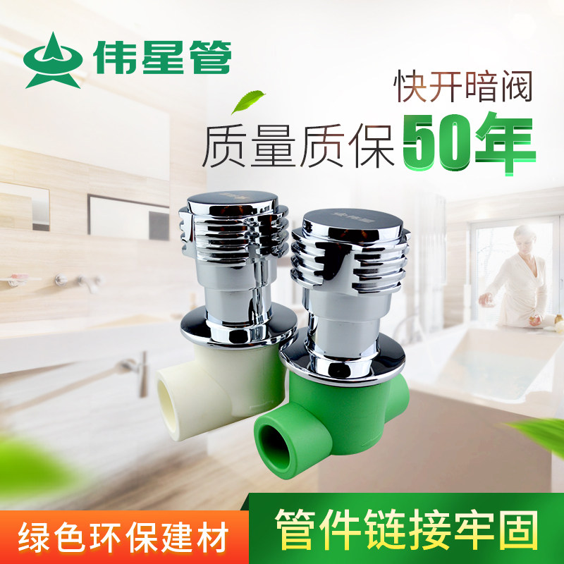 伟星快开暗阀阀芯全铜配件4分/20PPR管件热水暗阀门6分25
