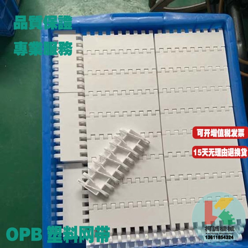 OPB平板型塑料输送网带网链50.8节距网带传送链板输送带PP食品级