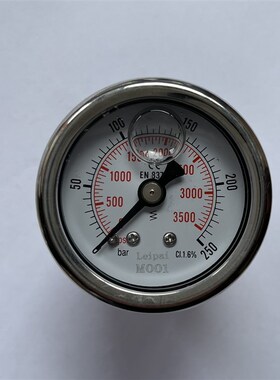 轴向压力表 250bar  3500psi 压力表 螺纹PT1/8 外壳直径40-42mm