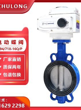 电动蝶阀DN200橡胶四氟空气防爆切断环保污水开关调节水阀门D971X