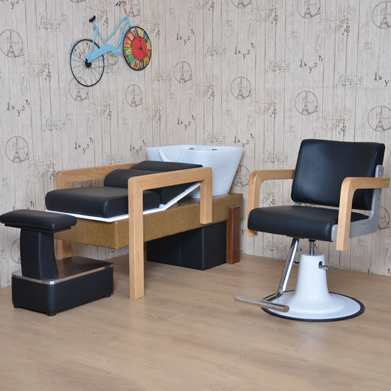 发廊专用复古实木理发椅美发椅子剪发凳大工师傅理发店洗头床新款