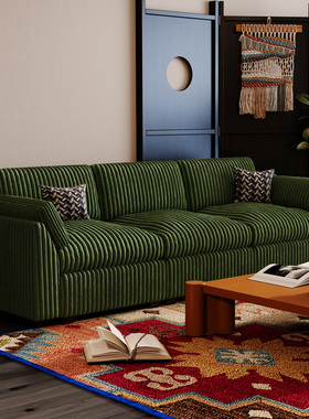 Belffin全可拆洗宽条绒零靠墙模块组合沙发客厅美式极简高奢沙发