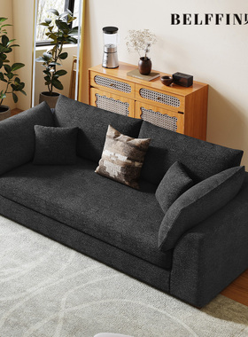 Belffin雪尼尔沙发小户型客厅2025新款深灰色现代简约风布艺沙发