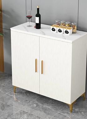 款新轻奢茶岩板靠餐边柜客厅GVN水柜酒柜墙一体多功能厨房碗橱收