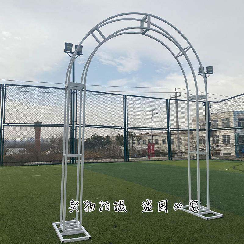 婚庆道具半铁艺拱门005架婚礼子布金色u型圆花置门户外装饰婚庆拱