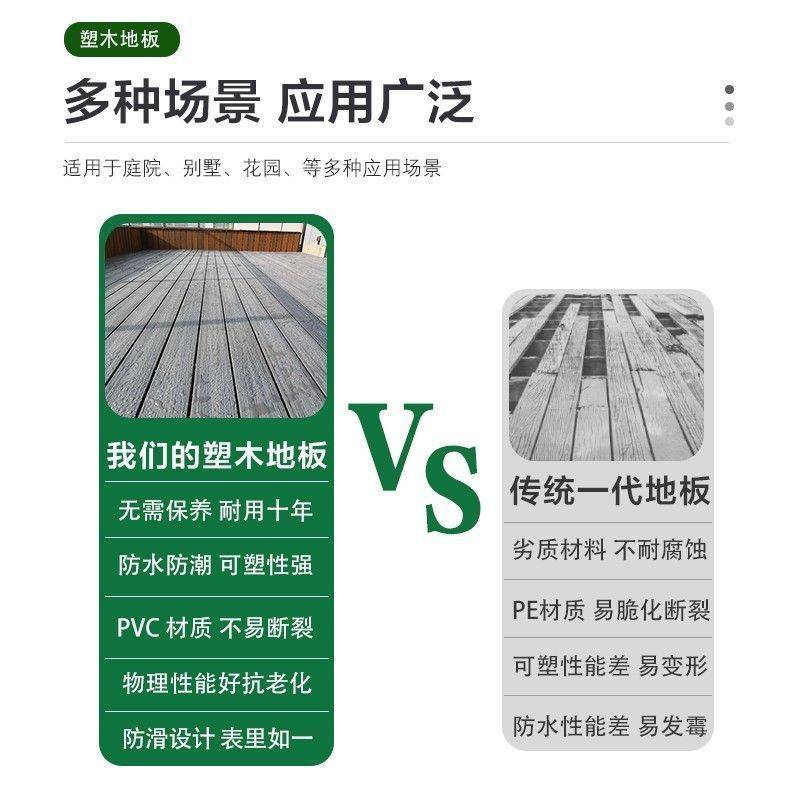 塑木地板室外公园栈道防腐木地板户外露台自铺共挤木塑地板塑木板