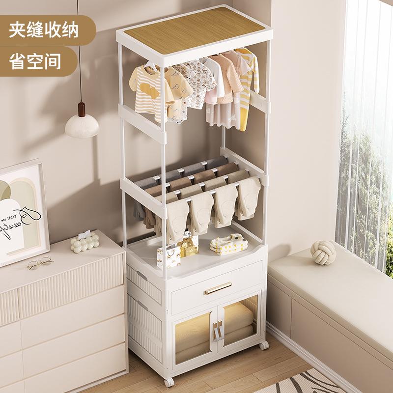 柜家用落地衣帽卧室免物安装可折叠缝收SKB纳夹柜简易衣物玩具储