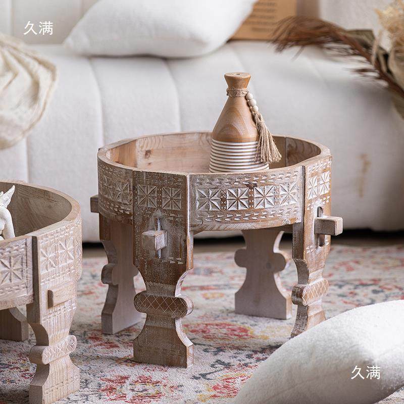 美式复木雕花茶旧几摩洛哥客厅沙发边古几实阳台小圆桌HA2784木质,美容美体仪器,其它面部美容工具配件,淘宝优惠券,粉丝福利购,淘宝优惠卷