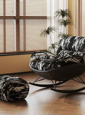 懒沙发人摇古椅中风31128蛋壳摇摇椅家用客休闲单人沙发椅阳厅台