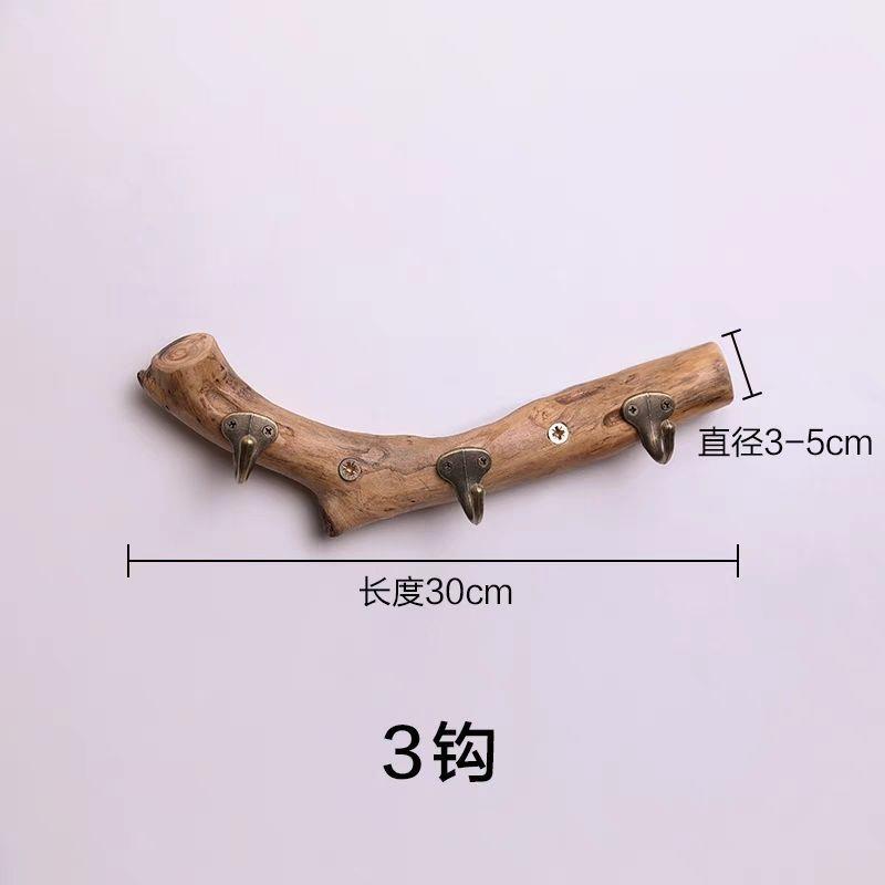 QQV原木挂钩创意简家匙居门后墙钥树枝复古挂约架挂壁玄关上木质