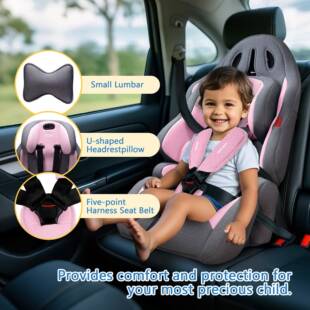 现货9个月2岁三一儿童安全RA-G座椅汽车用~简易合可折1叠头枕多档