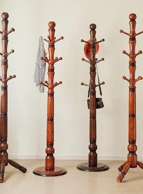 客厅家衣用单服杆收A16532纳实木衣帽架落地卧挂衣架简约现代立式