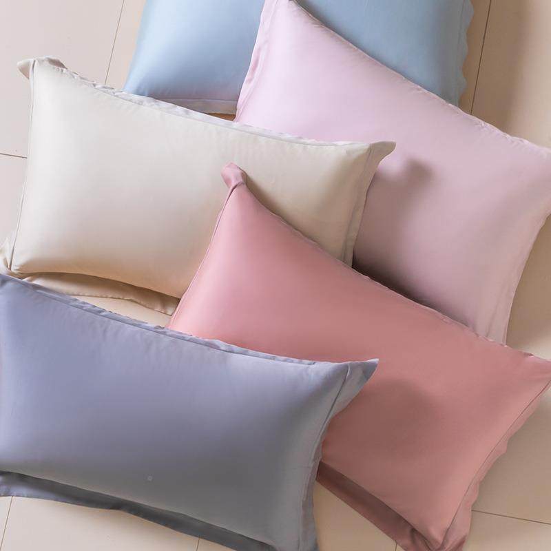 7A类莱赛尔丝枕人套DDU一对装48*4夏季冰天丝枕头套单纯色枕芯套