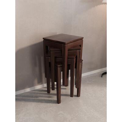 实木凳子餐椅放北美黑胡新桃木餐方桌凳可叠家用中式茶ULD桌凳子