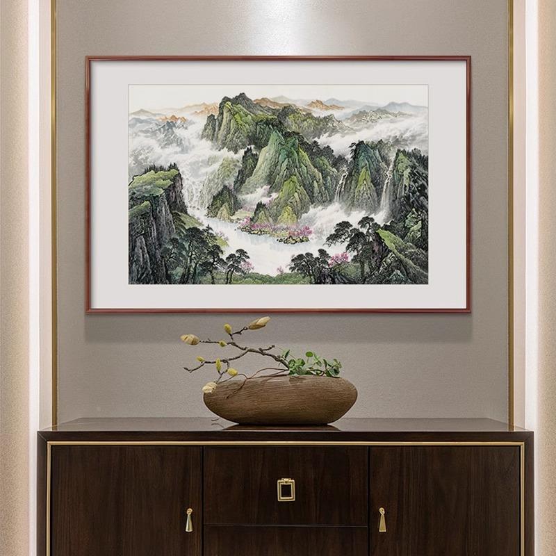 聚宝盆国山水画玄走廊过道关挂画新中式厅小幅客画画餐HFHZL037厅