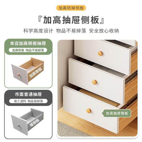 五斗柜室客厅靠柜墙实木腿落地置物LAC柜家用收组合卧抽屉纳储物