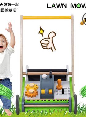 新品跨草境婴幼儿童能多功木质割机学步推KPF车宝手宝助步车益智