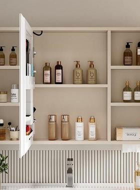 太空智能圆弧型浴室镜柜灯除式雾带一体挂墙美妆FUL收铝纳架