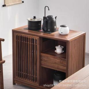 新中式 BPV水茶柜老木茶榆边柜茶室茶台老榆木现桌代茶水柜