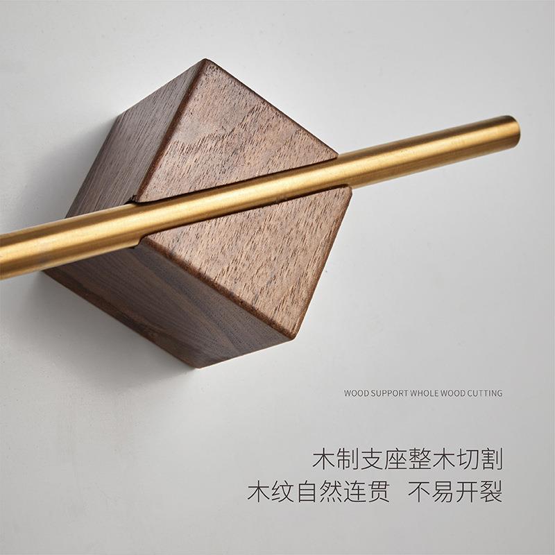 免打加毛孔巾架挂杆可抽拉毛巾杆平衡单杆长MXH生间胡卫桃木亚