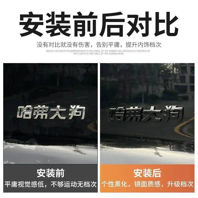 哈弗一代尾二代士大狗城483汽车门字体黑化装饰贴外观黑武改装专