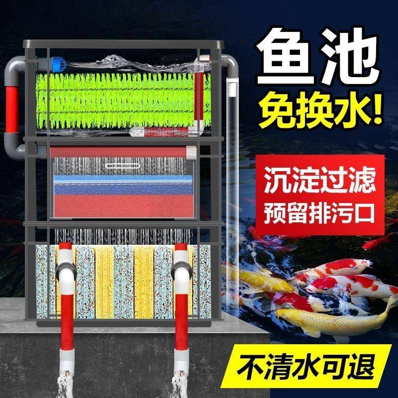 鱼缸过系滤器干循分湿离周转箱鱼池过滤箱户外沼泽净89287781水环