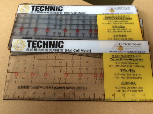 HULL CELL CATHODE CURRENT DENSITY SCALE, ASD  SCALE