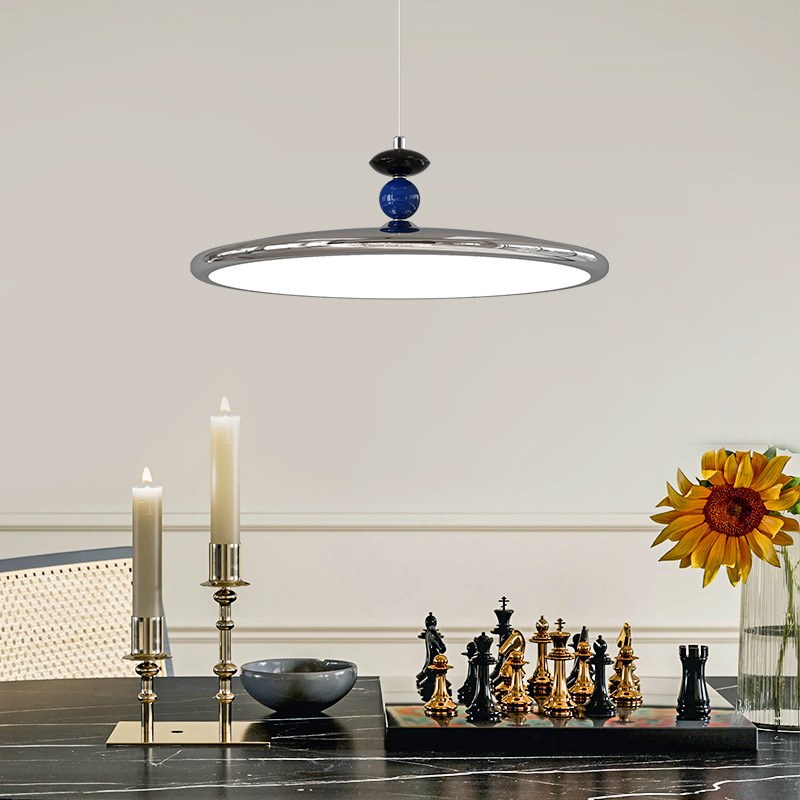 2025新款摇臂吊灯可移位飞碟餐厅灯餐桌家用高级感奶油风中山灯具