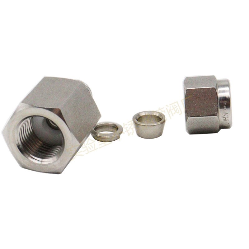 316L不锈钢1/2内螺纹转3/8卡套直通G螺纹接头 仪表管接头 G1/4