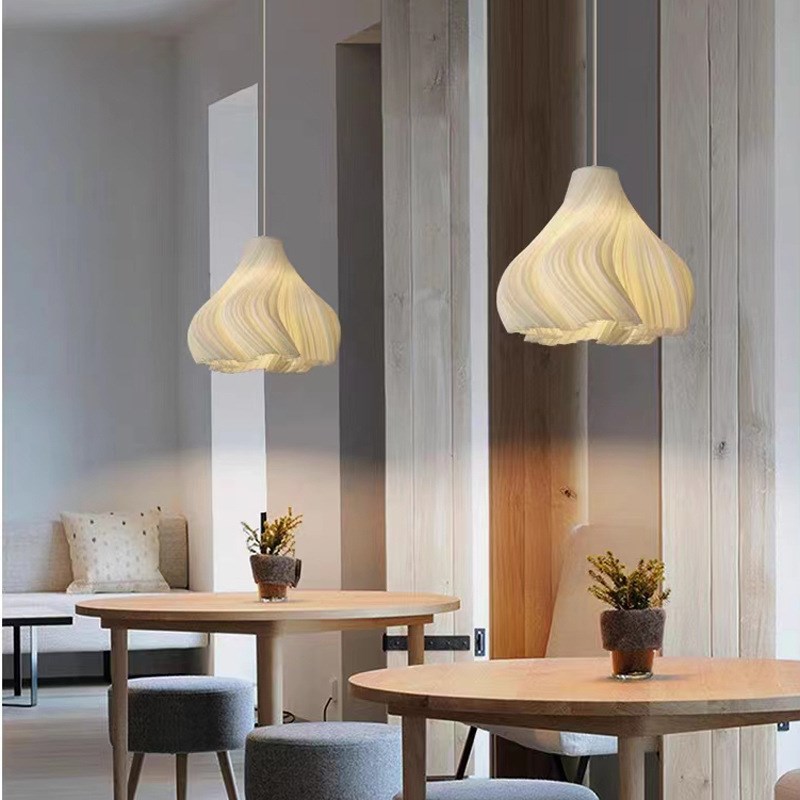 简约创意酒店灰色别墅卧室床头灯3D打印灯餐厅茶楼花型灯吧台吊灯