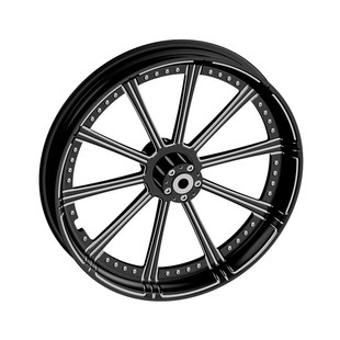 23x3.50英寸双盘 前摩托车轮毂 单盘锻造铝轮亮黑色轮毂cnc切削