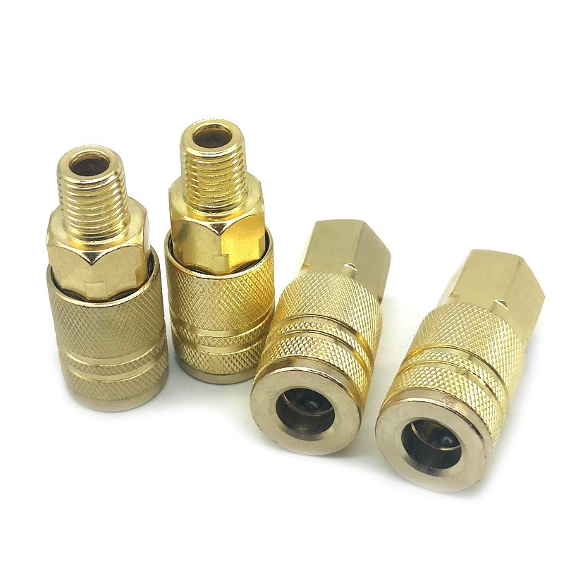 1/4NPT 美式接头14组套 铜快速接头 气管软管接头空压机 气动工具