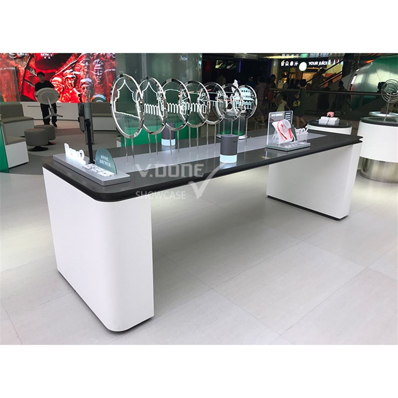 连锁手机店整店定制中纤板烤漆展示柜不锈钢电镀喷涂展示架