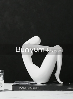 简约艺术树脂人物雕塑摆件展厅家居桌面N创意样板房间软装饰品