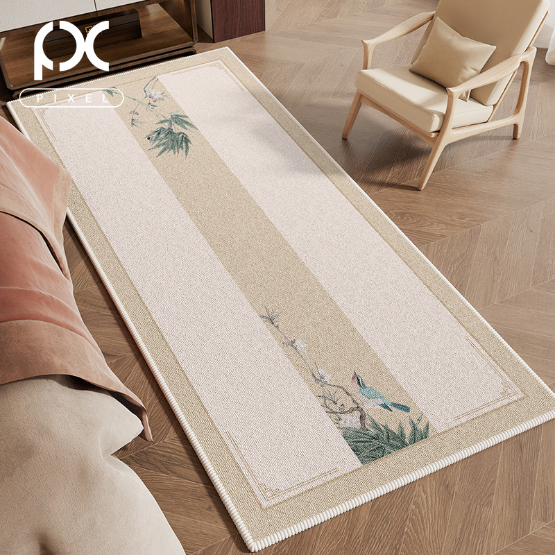 地毯卧室床边毯新中m式耐脏加厚长条地垫大面积免打理防滑可睡可