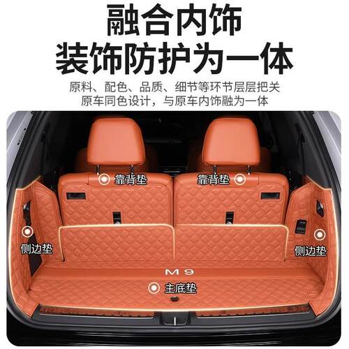 适用于24-25款AITO问界M9全包围尾箱垫后备箱垫车内装饰用品配件