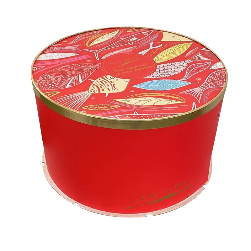 加高圆形蛋糕盒喜庆大红色中国红生日蛋糕盒子6 8 14 16 18寸免邮