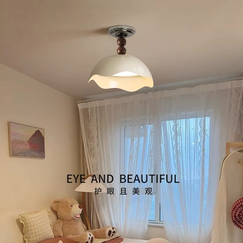 法式奶油风蛋壳主卧室吸顶灯女孩房间客厅吊灯具护眼现代简约大气
