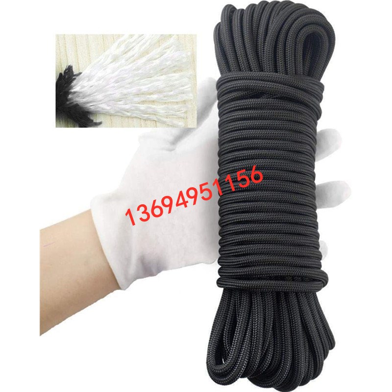 不锈钢304滑轮组20米(6mm)尼龙绳登山扣按扣弹簧钩25MM滑轮绳索