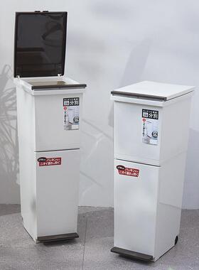 垃圾厨房双层分类家干湿用分离桶日式带脚踏大号箱大包ZVT厨余容