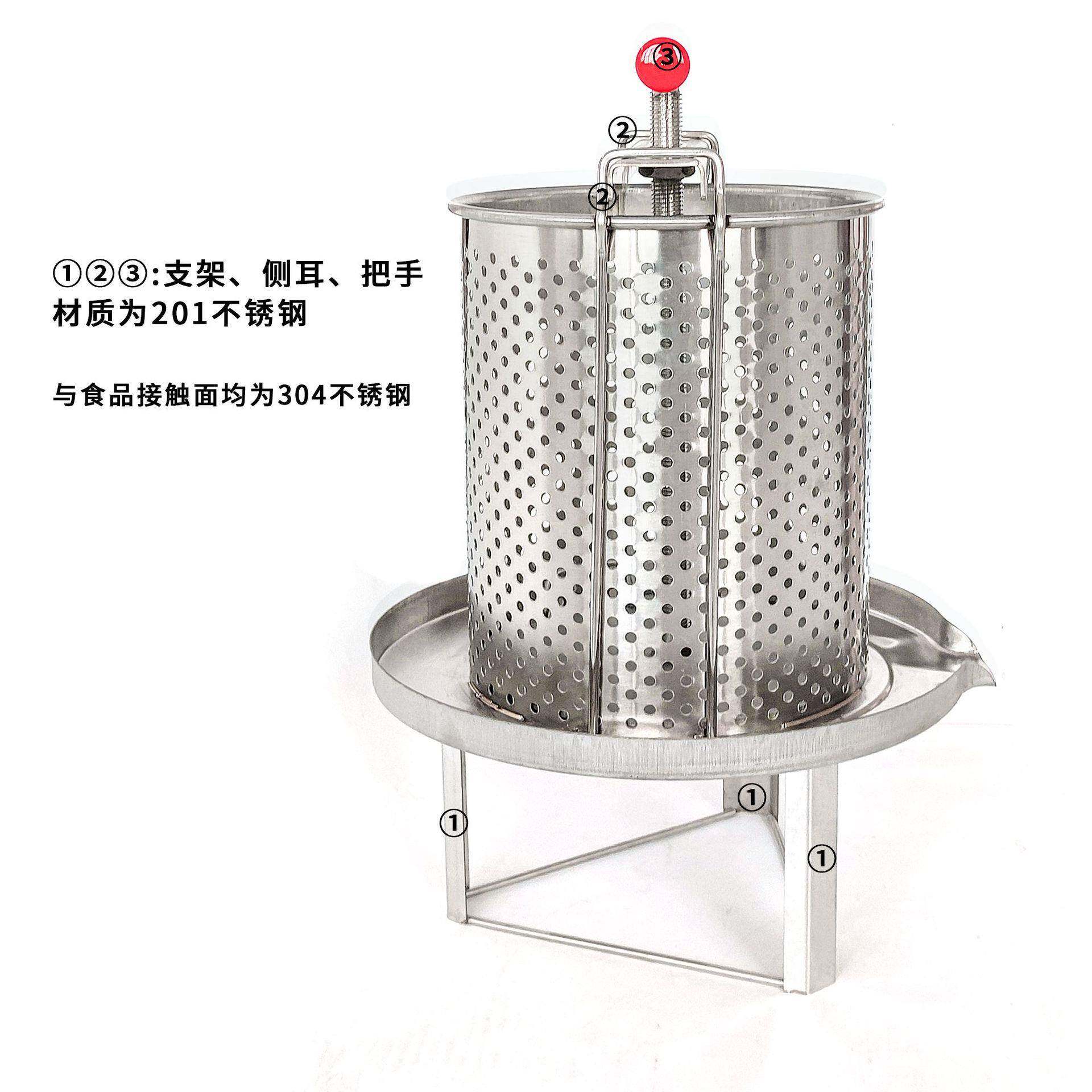 04不锈钢压蜜机压榨油机家用型小压3榨机无品牌/商用水果蔬榨机