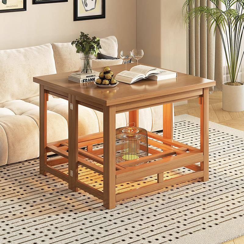 新款烤火桌子四方形加全套取暖桌正EAT长方形折叠多能可功烤火厚