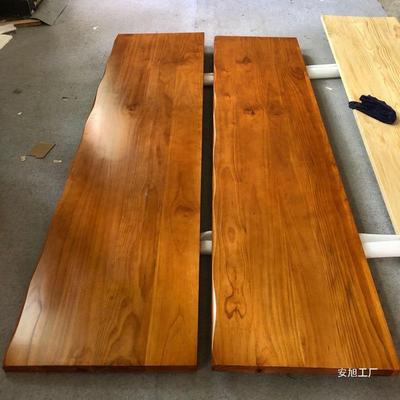 木头桌板FDC墙面隔面板圆形老榆木桌厅面衣大板吧台台面餐柜一字